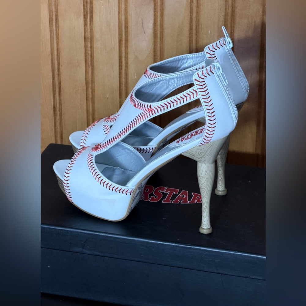 Women's Herstar Baseball Stiletto Heels Size 10 - Picture 9 of 12
